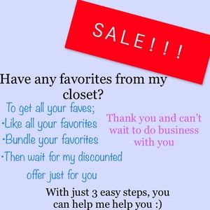 SALE FOR MY CLOSET!!!